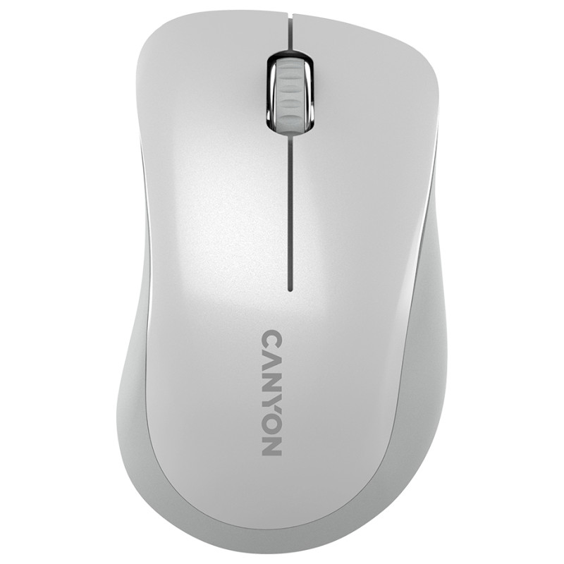 Canyon MW-11, 2.4 GHz  Wireless mouse ,with 3 buttons, DPI 1200, Battery:AAA*2pcs  ,pearl white grey67*109*38mm 0.063kg