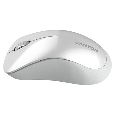 Canyon MW-11, 2.4 GHz  Wireless mouse ,with 3 buttons, DPI 1200, Battery:AAA*2pcs  ,pearl white grey67*109*38mm 0.063kg