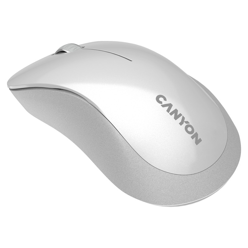 Canyon MW-11, 2.4 GHz  Wireless mouse ,with 3 buttons, DPI 1200, Battery:AAA*2pcs  ,pearl white grey67*109*38mm 0.063kg