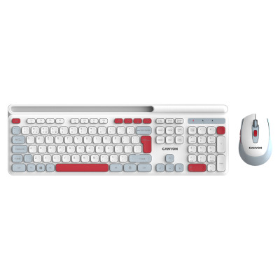Canyon HSET-W5 EN Keyboard+Mouse AAA+AA Wireless White