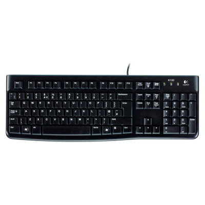 Logitech K120 Corded Keyboard - BLACK - USB - RUS - B2B