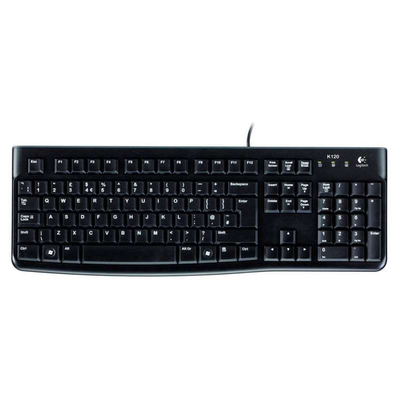 Logitech K120 Corded Keyboard - BLACK - USB - RUS - B2B