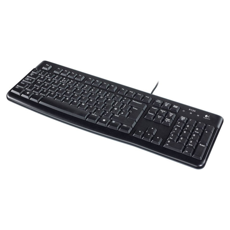 Logitech K120 Corded Keyboard - BLACK - USB - RUS - B2B