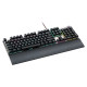 Canyon Nightfall GK-7, Wired Gaming Keyboard,Black 104 mechanical switches,60 million times key life, 22 types of lights,Removable magnetic wrist rest,4 Multifunctional control knob,Trigger actuation 1.5mm,1.6m Braided cable,US layout,dark grey, size:435*