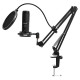 Lorgar Voicer 931, Gaming Microphone, Black, USB condenser microphone with boom arm stand, pop filter, tripod stand. including 1* microphone, 1*Boom Arm Stand with C-clamp, 1*shock mount, 1*pop filter, 1*windscreen cap, 1*2.5m type-C USB cable, 1* Extra t
