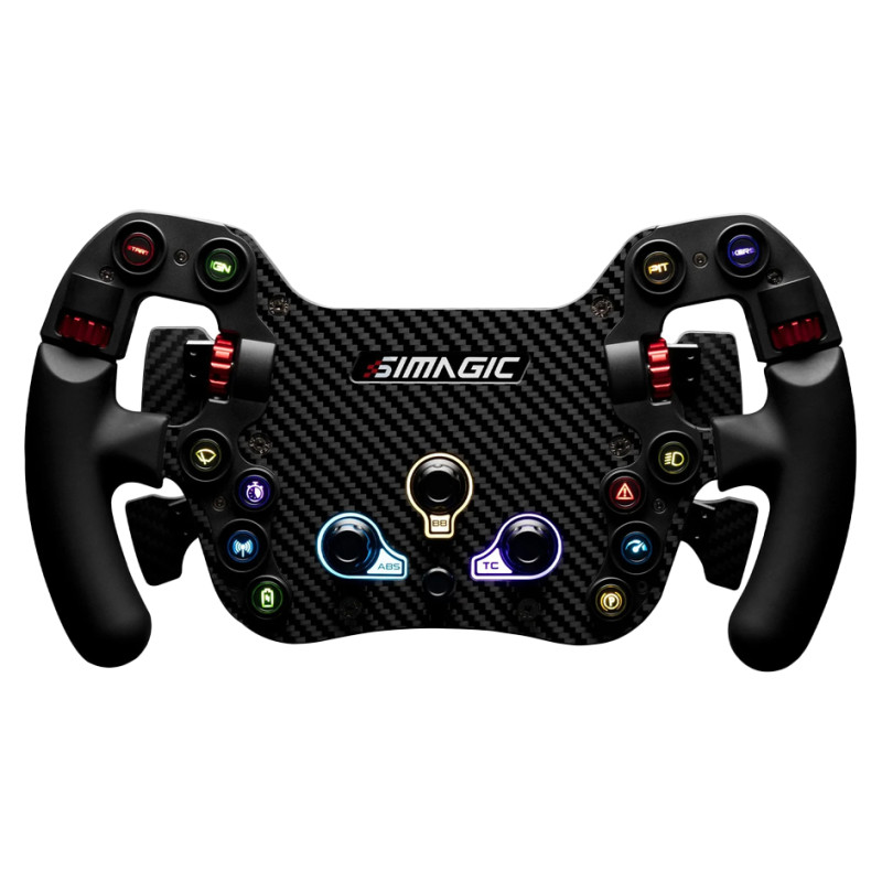 Simagic FX Steering Wheel, Carbon Fiber, QR50, Shifters + Dual Clutch, S204