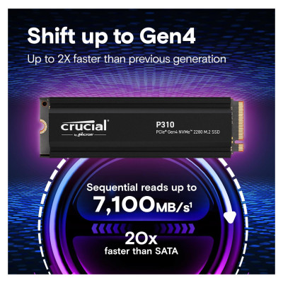 Crucial SSD PCIE G4 M.2 NVME 4TB W/HS/P310 CT4000P310SSD5 CRUCIAL