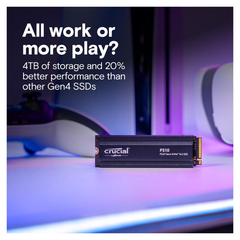 Crucial SSD PCIE G4 M.2 NVME 4TB W/HS/P310 CT4000P310SSD5 CRUCIAL