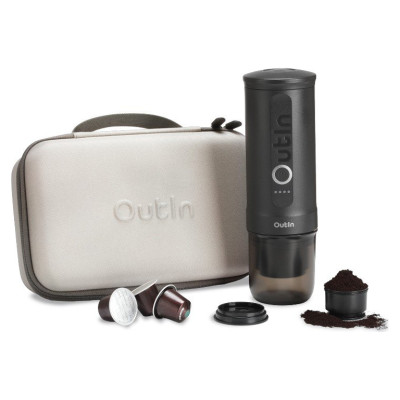 Outin Nano Travel Kit, Espresso Machine Bundle with Nano Protective Case, model OTEM-01, color Space Gray