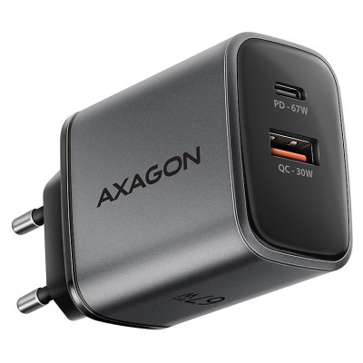 Axagon MOBILE CHARGER WALL USB 67W/GAN 2PORT ACU-PQ67 AXAGON