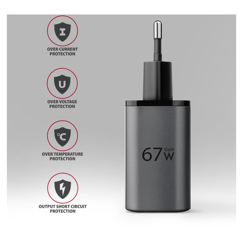 Axagon MOBILE CHARGER WALL USB 67W/GAN 2PORT ACU-PQ67 AXAGON