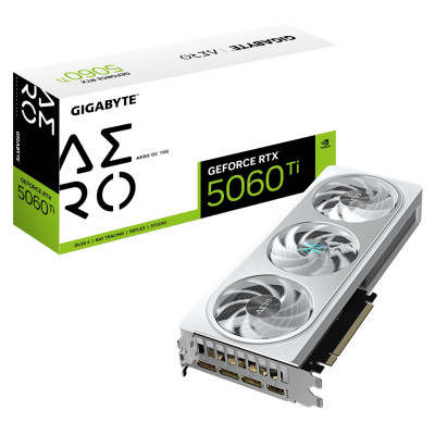 Gigabyte Graphics Card|GIGABYTE|NVIDIA GeForce RTX 5060 Ti|16 GB|GDDR7|128 bit|PCIE 5.0 16x|GPU 2647 MHz|Triple slot Fansink|1xHDMI|3xDisplayPort|GV-N506TAEROOC-16GD1.0