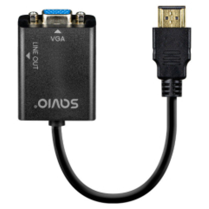 Savio Adapteris Savio HDMI Male - VGA Female + audio 1080P