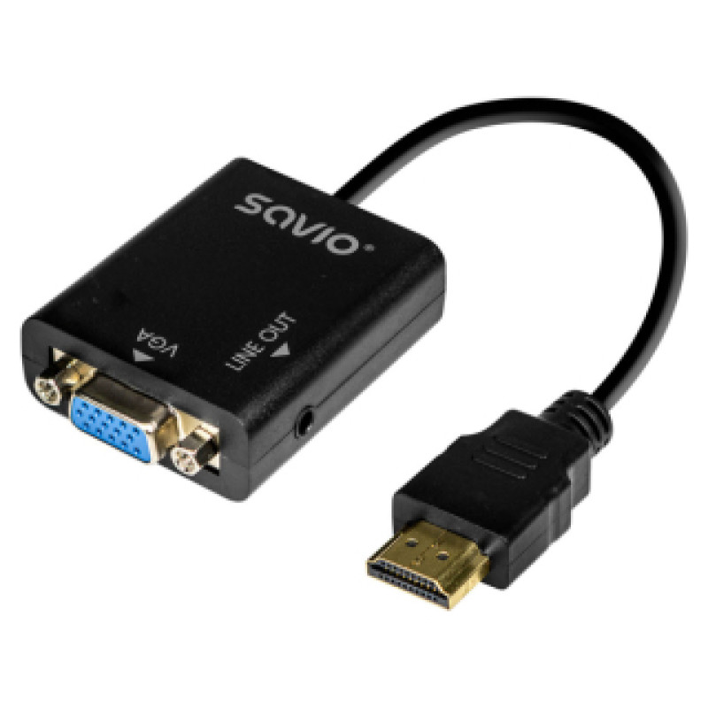 Savio Adapteris Savio HDMI Male - VGA Female + audio 1080P