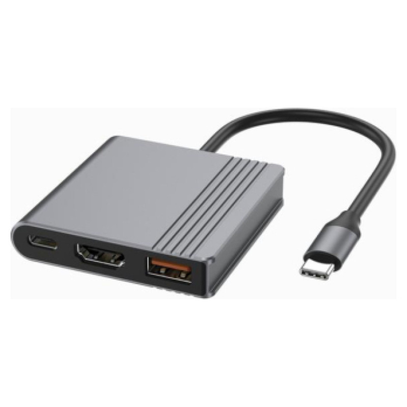 Gembird Dokstacija Gembird USB-C 3-in-1multi port (USBport + HDMI + USB-C video) PD 90W
