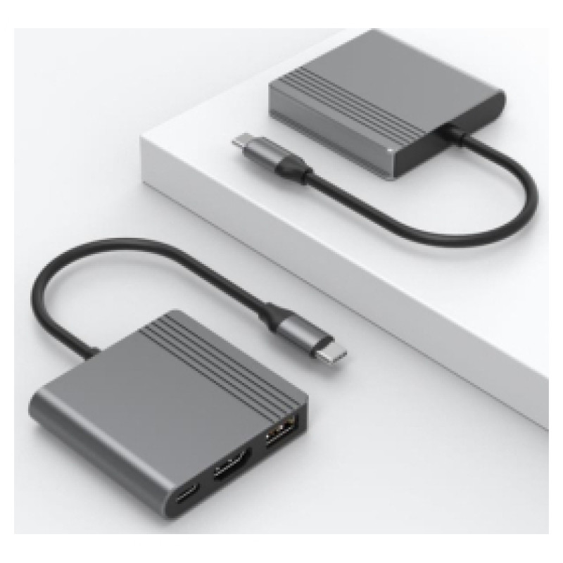 Gembird Dokstacija Gembird USB-C 3-in-1multi port (USBport + HDMI + USB-C video) PD 90W