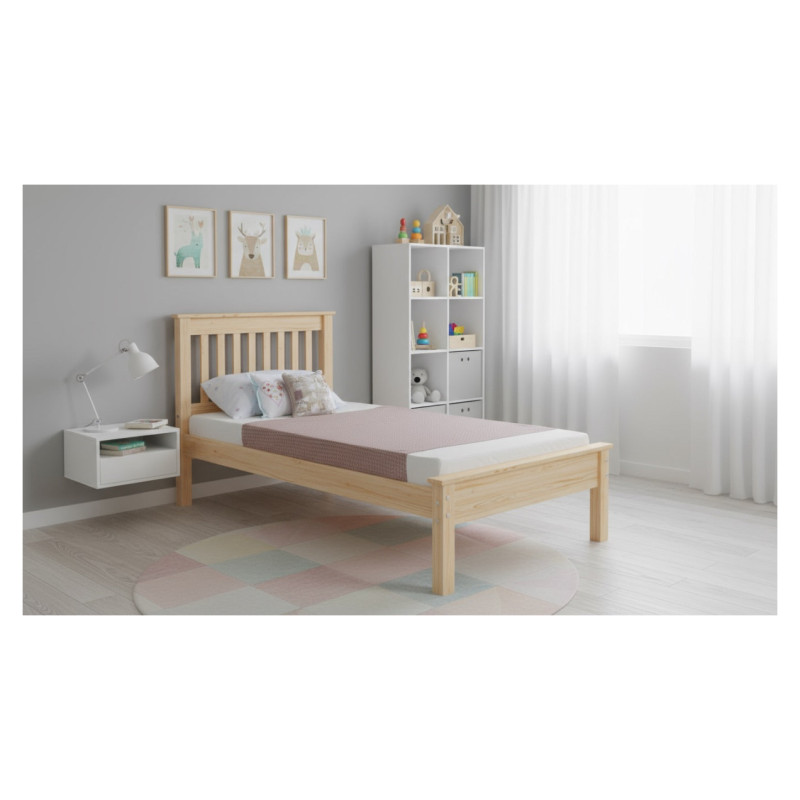 Emis Bērnu gulta "Gamma Junior" 70x160 / Balts + pelēks (RAL 7040) / Nē