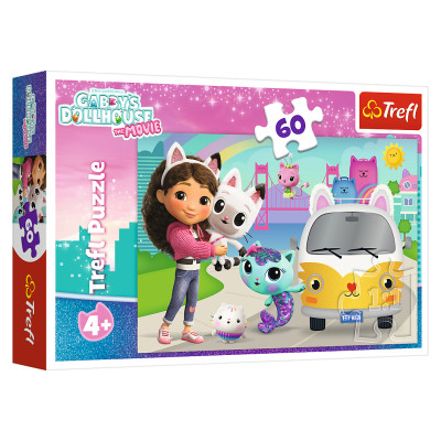 Trefl GABBY&acute;S DOLLHOUSE Mirdzo&scaron;a puzle Gabby&acute;s Dollhouse, 60 gab.