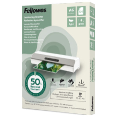 Fellowes Laminē&scaron;anas plēves Fellowes Eco 100gab Gloss A6