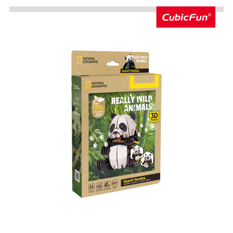 Cubic Fun CUBICFUN NATIONAL GEOGRAPHIC 3D puzle Lielā panda