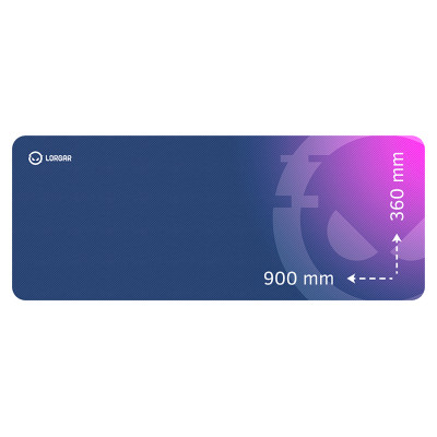Lorgar Main 139, Gaming mouse pad, High-speed surface, Purple anti-slip rubber base, size: 900mm x 360mm x 3mm, weight 0.6kg