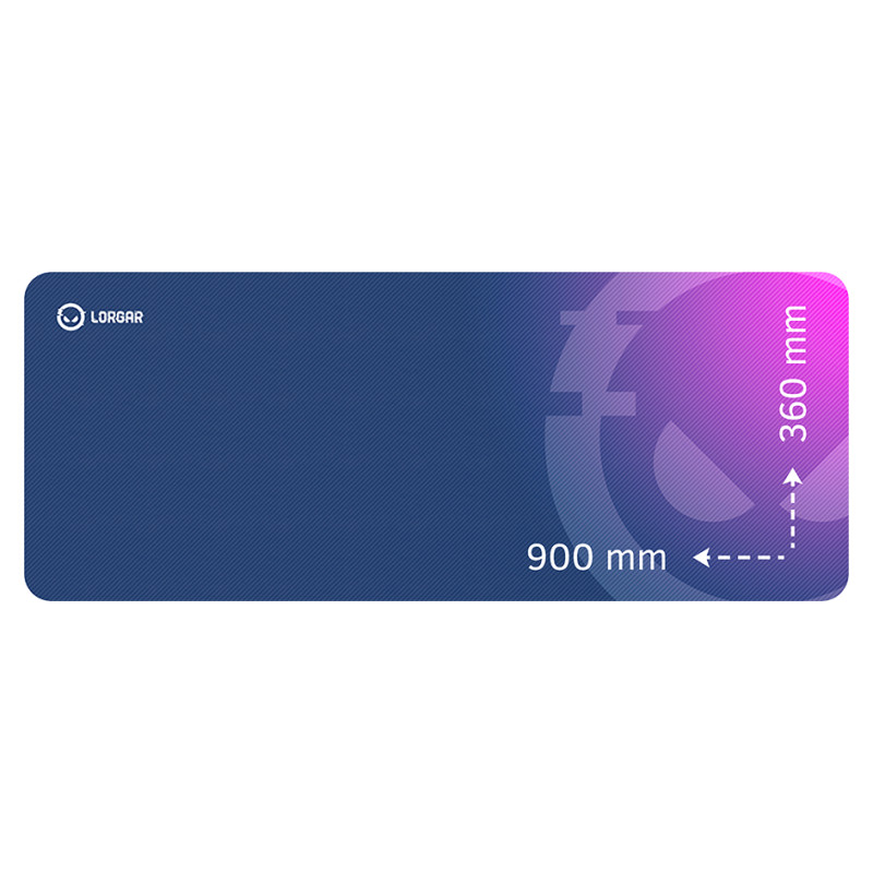Lorgar Main 139, Gaming mouse pad, High-speed surface, Purple anti-slip rubber base, size: 900mm x 360mm x 3mm, weight 0.6kg