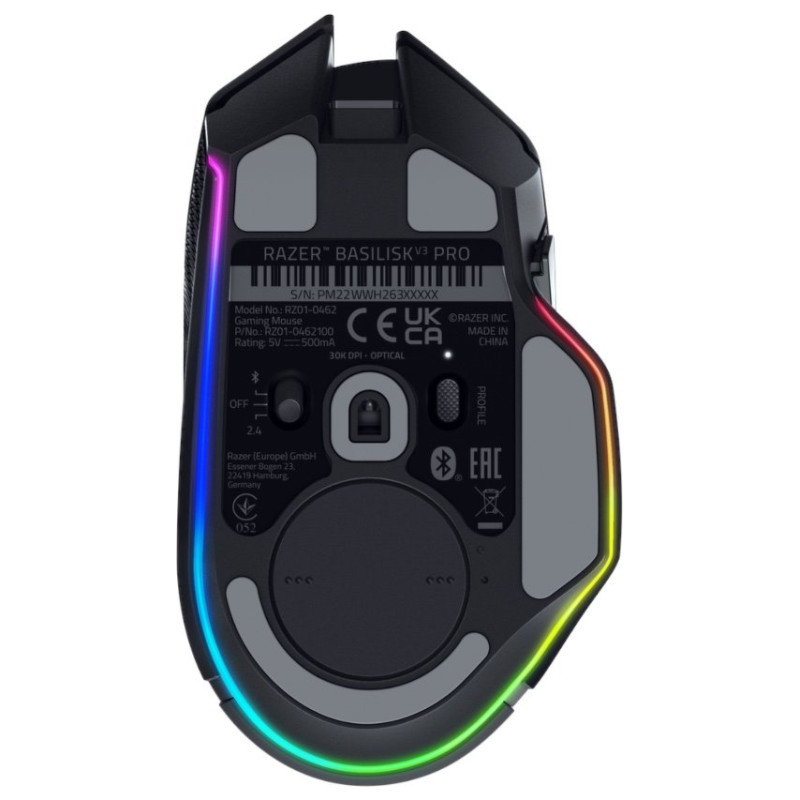 Razer Basilisk V3 Pro - Ergonomic Wireless Gaming Mouse, Razer HyperSpeed Wireless, Bluetooth, Speedflex Cable USB Type C, Razer Chroma RGB, Focus Pro 30K Optical Sensor, 30000DPI,  Optical Mouse Switches Gen-3, 4-way Razer HyperScroll tilt wheel