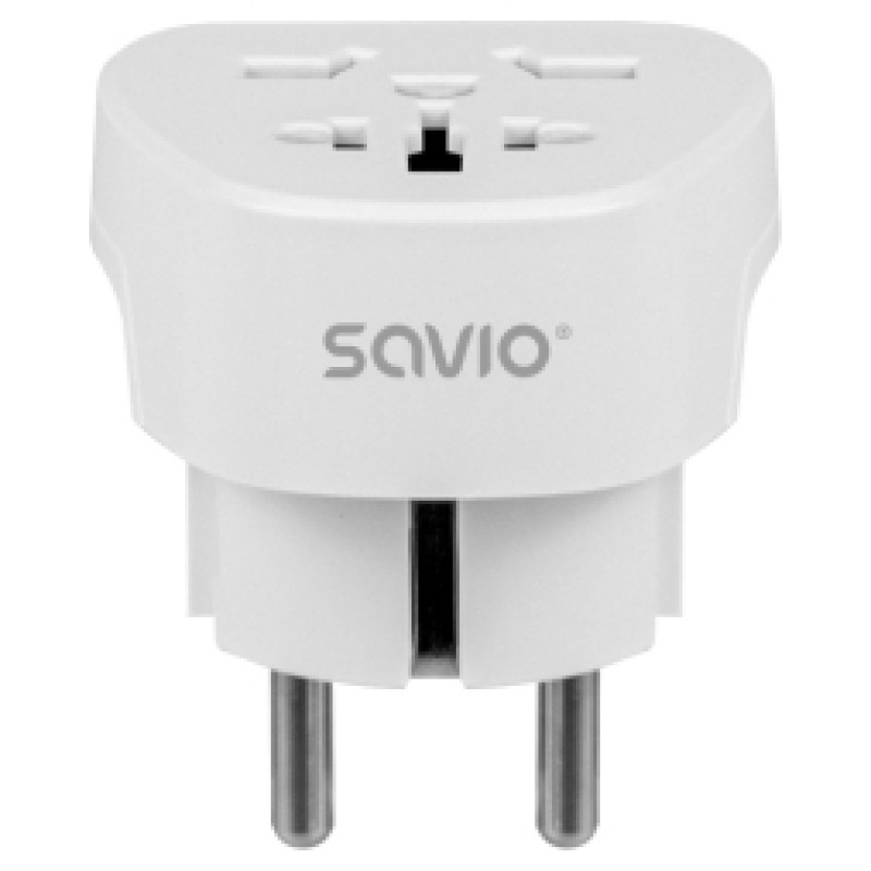 Savio Strāvas adapteris SAVIO Travel adapter Global socket &ndash; EU plug 15A