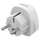 Savio Strāvas adapteris SAVIO Travel adapter Global socket &ndash; EU plug 15A
