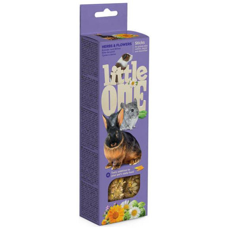 Mealberry Little One Sticks for guinea pigs, rabbits and chinchillas with herbs and flowers 2х55 g in box