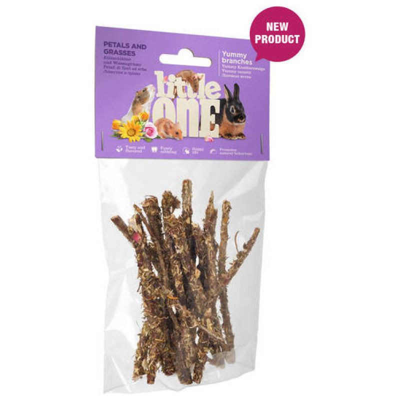 Mealberry Little One Yummy zariņi ar ziedlapiņām un stiebrzālēm 35 g - gardums maziem dzīvniekiem