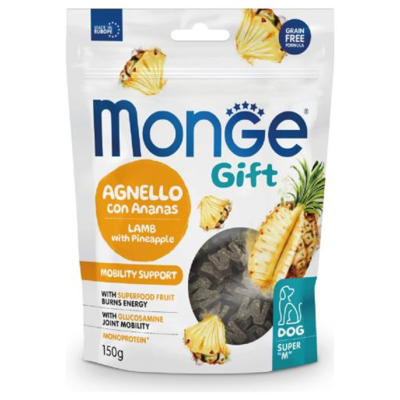 Monge GIFT Dog SUPER M Mobility support Lamb with pineapple / 150 g - kārums suņiem