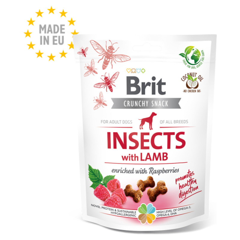 Brit Care Dog Crunchy Cracker Insects&Lamb enriched with Raspberries 200 g