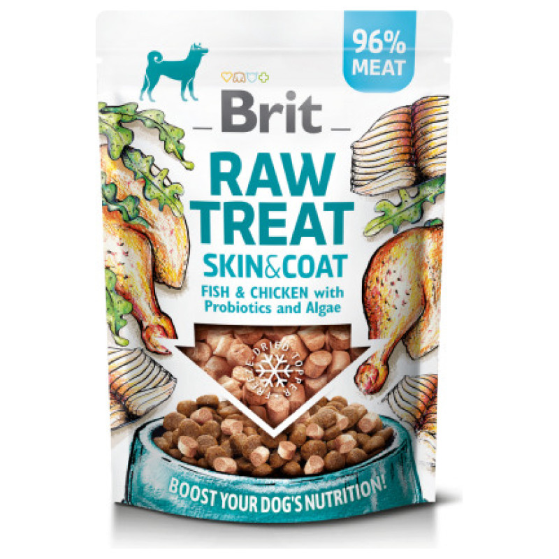 Brit Dog Raw Treat Skin & Coat Freeze-Dried Fish & Chicken 40 g