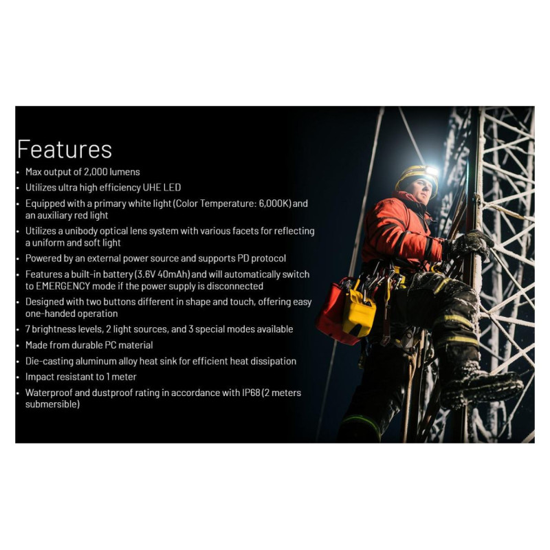 Nitecore HEADLAMP H SERIES 2000 LUMENS/HU2000 NITECORE