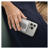 Uniq Heldro ID magnetic wallet with support and band - navy blue