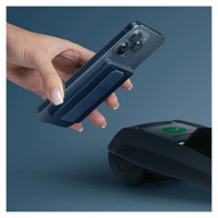 Uniq Heldro ID magnetic wallet with support and band - navy blue