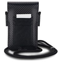 BMW Carbon & Blue Stripe phone bag - black