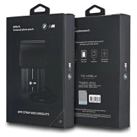 BMW Carbon & Blue Stripe phone bag - black