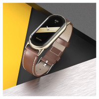 Tech-Protect Leatherfit strap for Xiaomi Smart Band 8 / 8 NFC - black