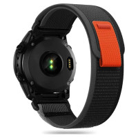 Tech-Protect Nylon Strap for Garmin Fenix 5 / 6 / 6 Pro / 7 - Black/Orange
