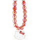 Hello Kitty Pearls Kitty Head Phone Charm - Red