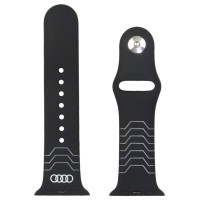 Audi Geometric Pattern Silicone Watch Strap for Apple Watch 40 / 41 / 42 mm - black