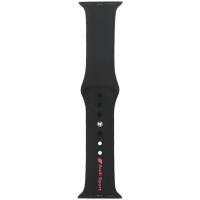 Audi Sport Red Logo Silicone Watch Strap for Apple Watch 40 / 41 / 42 mm - black
