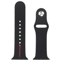 Audi Sport Red Logo Silicone Watch Strap for Apple Watch 40 / 41 / 42 mm - black