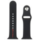 Audi Sport Red Logo Silicone Watch Strap for Apple Watch 40 / 41 / 42 mm - black