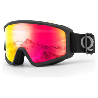 Qunature White Ski Goggles for Adults - Black