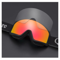 Qunature White Ski Goggles for Adults - Black