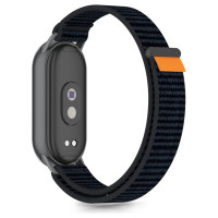 Tech-Protect Nylon Pro Strap for Xiaomi Smart Band 8/9/10/NFC - Black and Orange