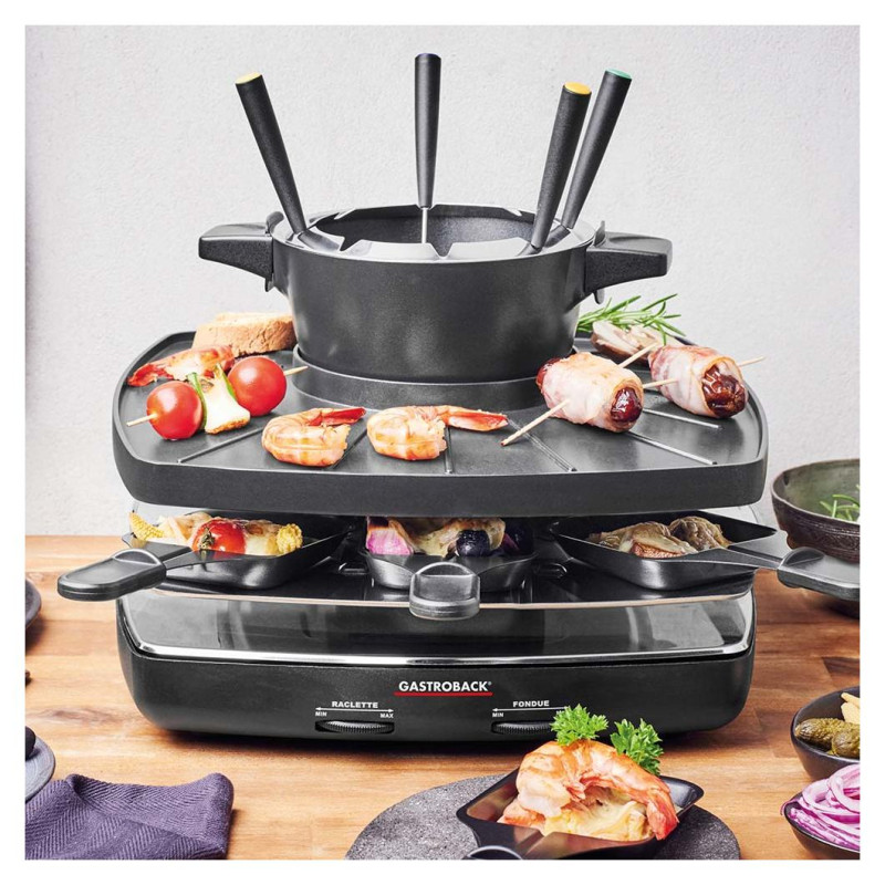 Gastroback 42567 Raclette Fondue Set Family and Friends